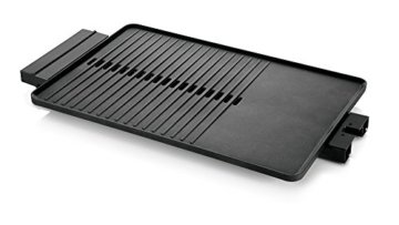 WMF LONO Tischgrill flach & gerippt, variable Temperatureinstellung, inkl. Grillzange, 2300 W, cromargan matt/silber - 