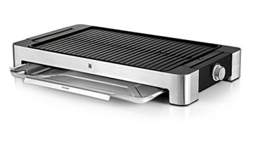 WMF LONO Tischgrill gerippt, 2000 W, 27 x 41 cm, variable Temperatureinstellung, cromargan matt/silber - 