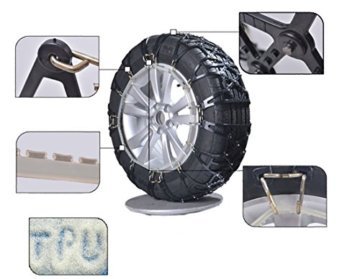 Schneeketten, 2x Wrcibo Full Surround Reifen Zubehör Anti-Rutsch-Ketten Reifen Schneeketten Anti-Gleitketten Radketten für Autos, Fahrzeug, SUV - 