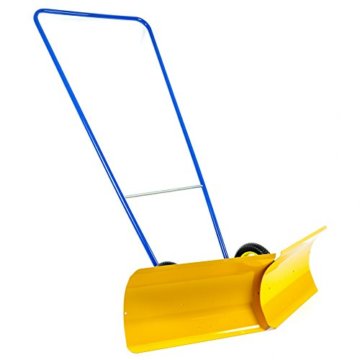 Schneeschieber, Schneeschaufel verstellbar, Schneepflug mit Räder / Rollen - 