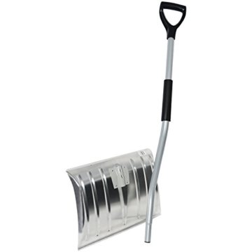 WOLTU #145 Schneeschaufel Schneeschieber Schneeschippe Aluminium Schaufel mit Thermogriff Länge:130cm(2751 Silber) - 