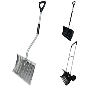 WOLTU #145 Schneeschaufel Schneeschieber Schneeschippe Aluminium Schaufel mit Thermogriff Länge:130cm(2751 Silber) -