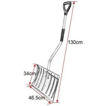 WOLTU #145 Schneeschaufel Schneeschieber Schneeschippe Aluminium Schaufel mit Thermogriff Länge:130cm(2751 Silber) - 