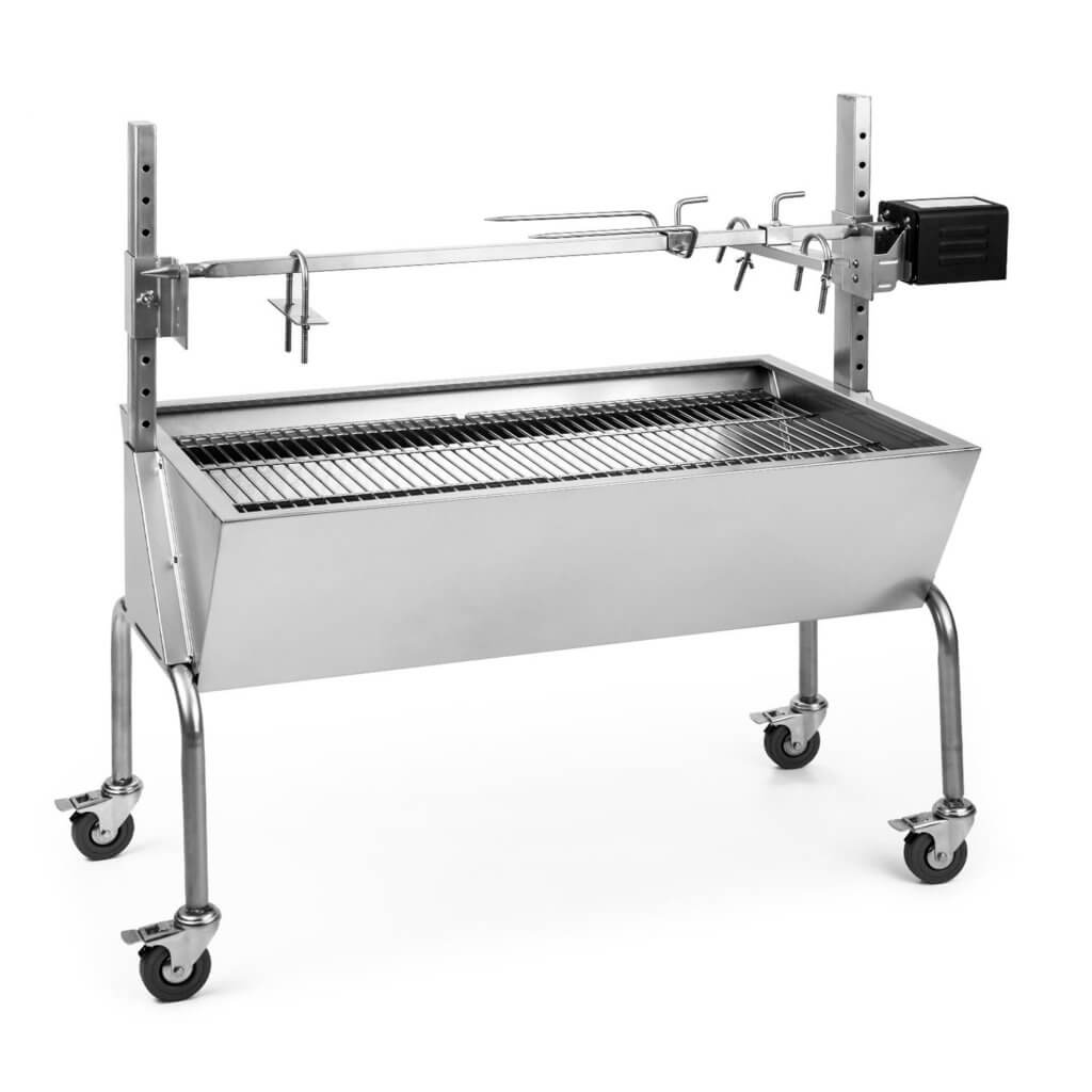 Holzkohlegrill mit Spieß