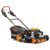Fuxtec Benzin Rasenmäher FX-RM5196PRO – mit variablem GT Selbstantrieb Motor, Mulchfunktion, Seitenauswurf & Verstellbarer Schnitthöhe 25-75mm - Schnittbreite 51 cm - 60L Grasfangkorb - 3