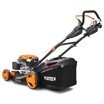 Fuxtec Benzin Rasenmäher FX-RM5196PRO – mit variablem GT Selbstantrieb Motor, Mulchfunktion, Seitenauswurf & Verstellbarer Schnitthöhe 25-75mm - Schnittbreite 51 cm - 60L Grasfangkorb - 6