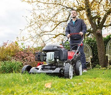 Scheppach MS173-51 Benzinrasenmäher inkl. Öl - 51cm Schnittbreite | Reinigungsfunktion | 65 Liter Fangkorb | Stahlgehäuse | 7-stufige Höhenverstellung | Mulchfunktion | Radantrieb | Seitenauswurf - 6