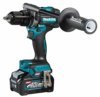 Makita HP001GM201 Schlagbohrmaschine 13 mm Brushless XGT + 2 Akkus 40 V max 4 Ah Li-Ion BL4040 + Ladegerät DC40RA + Makpac, Blue/Black - 1