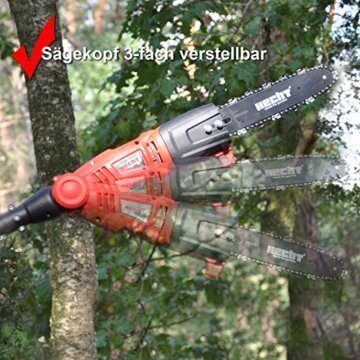 HECHT Elektro-Hochentaster 971 W Ast-Kettensäge Profi-Astsäge Teleskop Motorsäge inkl. Tragegurt (750 Watt, Schwertlänge: 24 cm, Arbeitshöhe: bis ca 4 m) - 5