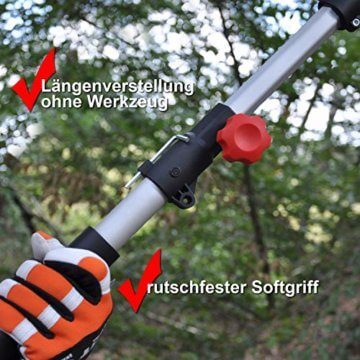 HECHT Elektro-Hochentaster 971 W Ast-Kettensäge Profi-Astsäge Teleskop Motorsäge inkl. Tragegurt (750 Watt, Schwertlänge: 24 cm, Arbeitshöhe: bis ca 4 m) - 6