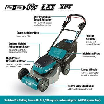 Makita DLM532Z Rasenmäher 2x18 V (ohne Akku, ohne Ladegerät), 36 V, Petrol, Size - 2