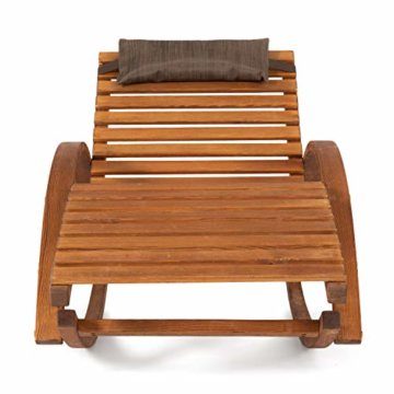 Ampel 24 Relax Schaukelstuhl Belo, Relaxliege mit Armlehnen und Kopfkissen, Gartenliege komplett aus Holz, Stuhl mit Querlatten - 7
