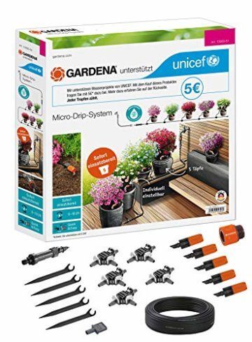Gardena Start Set Pflanztöpfe S zugunsten von UNICEF: Zur Tropfbewässerung von 5 Topfpflanzen, präzise und individuell bewässert dank einstellbaren Tropfer (13000-51) - 2
