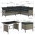 Juskys Polyrattan Lounge Manacor grau-meliert — Gartenlounge mit Sofa, Tisch, 2 Hocker & Kissen — Gartenmöbel Set bis 7 Personen — Sitzbezüge in Grau - 2