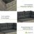 Juskys Polyrattan Lounge Manacor grau-meliert — Gartenlounge mit Sofa, Tisch, 2 Hocker & Kissen — Gartenmöbel Set bis 7 Personen — Sitzbezüge in Grau - 5
