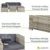 Juskys Polyrattan Lounge Punta Cana M grau-meliert — Gartenlounge Set für 3-4 Personen — Gartenmöbel-Set mit Sofa, Tisch und Hocker - Sitzbezüge in Dunkelgrau - 5