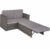 TecTake 800884 Poly Rattan Lounge Set, 2-Sitzer Sofa mit Rückenlehne, großer Hocker mit klappbarer Stütze, inkl. Dicke Auflagen, Gartenmöbel Set für Garten & Terrasse (Grau | Nr. 403884) - 3