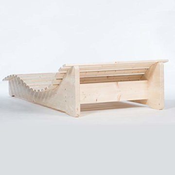 TUGA - Holztech Naturholz Massive wetterfeste extrem stabile stehende Liege Waldsofa Himmelsliege Liegelänge 205cm 120cm breit Himmelsliege - 3
