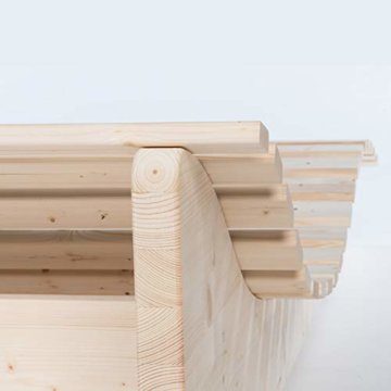 TUGA - Holztech Naturholz Massive wetterfeste extrem stabile stehende Liege Waldsofa Himmelsliege Liegelänge 205cm 120cm breit Himmelsliege - 5