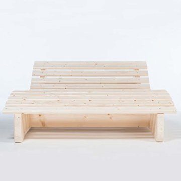 TUGA - Holztech Naturholz Massive wetterfeste extrem stabile stehende Liege Waldsofa Himmelsliege Liegelänge 205cm 120cm breit Himmelsliege - 7