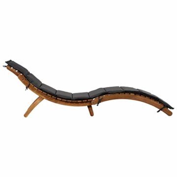 vidaXL Akazienholz Massiv Sonnenliege Klappbar Gartenliege Liegestuhl Holzliege Liege Gartenmöbel Saunaliege Relaxliege Strandliege Braun - 5