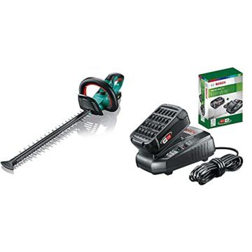 Bosch Akku Heckenschere AHS 50-20 LI (1x Akku, 18 Volt System, Hublänge: 20 mm, im Karton) & Starter-Set 18V (2.5 Ah Akku, 18 Volt System, Ladegerät, im Karton) - 1