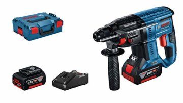 Bosch Professional 18V System Akku Bohrhammer GBH 18V-21 (max. Schlagenergie 2 J, inkl. 2x GBA 18V 4.0Ah Akku + Ladegerät GAL 18V-40, in L-BOXX 136) - 1