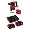 Einhell Akku-Bohrhammer HEROCCO Power X-Change (Li-Ion, 18 V, 2.2 Joule, 18 Nm, bürstenloser Motor, pneumatisches Schlagwerk, SDS+ Werkzeugaufnahme, inkl. E-Box, inkl. 2x 3,0Ah Akkus und Twincharger) - 1