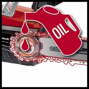 Einhell Akku-Kettensäge GE-LC 18/25 Li-Solo Power X-Change (Lithium-Ionen, 18V, OREGON Qualitätsschwert/-kette, Rückschlagschutz, Kettenfangbolzen, ohne Akku und Ladegerät) - 8