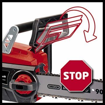 Einhell Akku-Kettensäge GE-LC 18/25 Li-Solo Power X-Change (Lithium-Ionen, 18V, OREGON Qualitätsschwert/-kette, Rückschlagschutz, Kettenfangbolzen, ohne Akku und Ladegerät) - 9
