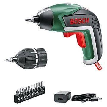 Bosch Akkuschrauber IXO (5. Generation, 3,6 Volt integriert Akku, Drehmoment-Aufsatz, 10 Bits, USB Ladegerät, im Karton) - Amazon Edition - 1