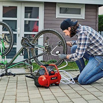 Einhell 4020450 TE-AC 36/6/8 Li OF Set-Solo Akku-Kompressor, Rot, Schwarz + Starter Kit Akku und Ladegerät Power X-Change, 18 V, 2x3,0 Ah Akku - 11