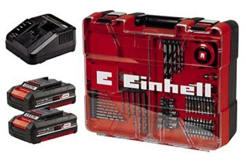 Einhell Akku-Schlagbohrschrauber-Set TE-CD 18/40 Li-i +64 (2x2,0 Ah) Power X-Change (Li-Ion, 18 V, 40 Nm, Drehzahl-Elektronik, 2-Gang-Getriebe, max. 24.000 min-1, inkl. Akkus, Ladegerät & Zubehör) - 3
