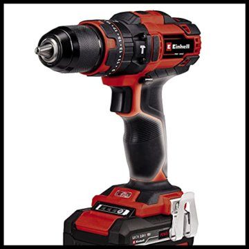 Einhell Akku-Schlagbohrschrauber-Set TE-CD 18/40 Li-i +64 (2x2,0 Ah) Power X-Change (Li-Ion, 18 V, 40 Nm, Drehzahl-Elektronik, 2-Gang-Getriebe, max. 24.000 min-1, inkl. Akkus, Ladegerät & Zubehör) - 5
