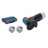 Bosch Professional 12V System Akku Winkelschleifer GWS 12V-76 (3 Trennscheiben, Scheibendurchmesser: 76 mm, ohne Akkus und Ladegerät, in L-BOXX) - 1