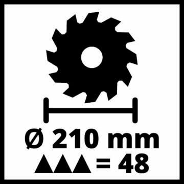 Einhell Zug-Kapp-Gehrungssäge TC-SM Dual (Neuheit 2020) (1.500 W, Ø210 x Ø30 mm Sägeblatt, 31 cm/21 cm Schnittbreite 90°/45°, Zugfunktion, Spannvorrichtung, inkl. Hartmetall-Sägeblatt) True Red - 8