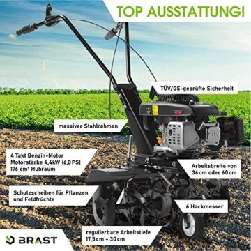 BRAST Benzin Motorhacke Gartenfräse 1,9kW(2,6PS)-5,15kW(7PS) 25-85cm Arbeitsbreite viele Modelle für kleine bis sehr große Grundstücke BRB-AF 5500 - 2