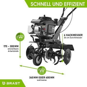 BRAST Benzin Motorhacke Gartenfräse 1,9kW(2,6PS)-5,15kW(7PS) 25-85cm Arbeitsbreite viele Modelle für kleine bis sehr große Grundstücke BRB-AF 5500 - 4
