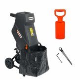 DELTAFOX Elektro Messerhäcksler - DG-EKS 2445-2400 W - inkl. 45 ltr Fangsack - 12 kg leicht - Laufräder mit Radabdeckung - Gartenhäcksler für 45 mm Äste - Schredder - 1