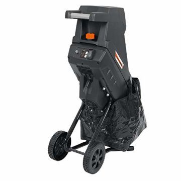 DELTAFOX Elektro Messerhäcksler - DG-EKS 2445-2400 W - inkl. 45 ltr Fangsack - 12 kg leicht - Laufräder mit Radabdeckung - Gartenhäcksler für 45 mm Äste - Schredder - 6