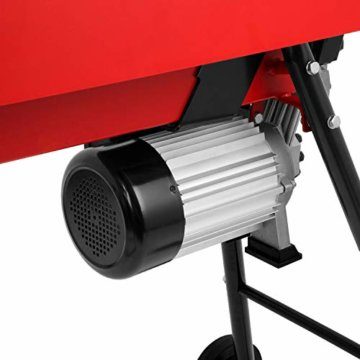 EBERTH Holzspalter Brennholzspalter Hydraulikspalter Elektrisch 2200W, mit Unterbau, 7t Spaltkraft und Käfig, max. bis 52cm Holzlänge und 25cm Durchmesser, Transporträder, 230V, Liegend - 7