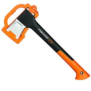 Fiskars Spaltaxt, Inklusive Klingen- und Transportschutz,: 44 cm, Antihaftbeschichtet & Axt- und Messerschärfer, Keramik- Schleifkopf/Gehäuse aus glasfaserverstärktem Kunststoff, Schwarz/Orange - 3