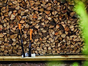 Fiskars Spaltaxt, Inklusive Klingen- und Transportschutz, Länge: 60 cm, Antihaftbeschichtet, Hochwertige Stahl-Klinge/Glasfaserverstärkter Kunststoff-Stiel, Schwarz/Orange, X17–M, 1,53 kg, 1015641 - 3