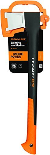 Fiskars Spaltaxt, Inklusive Klingen- und Transportschutz, Länge: 60 cm, Antihaftbeschichtet, Hochwertige Stahl-Klinge/Glasfaserverstärkter Kunststoff-Stiel, Schwarz/Orange, X17–M, 1,53 kg, 1015641 - 7