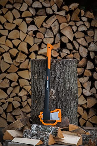Fiskars Spaltaxt, Inklusive Klingen- und Transportschutz, Länge: 71 cm, Antihaftbeschichtet, Hochwertige Stahl-Klinge/Glasfaserverstärkter Kunststoff-Stiel, Schwarz/Orange, X21–L, 1,63 kg, 1015642 - 11