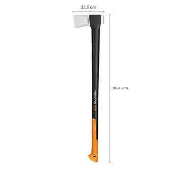 Fiskars Spaltaxt, Inklusive Klingen- und Transportschutz, Länge: 96 cm, Antihaftbeschichtet, Hochwertige Stahl-Klinge/Glasfaserverstärkter Kunststoff-Stiel, Schwarz/Orange, X27–XXL, 2,57 kg, 1015644 - 2