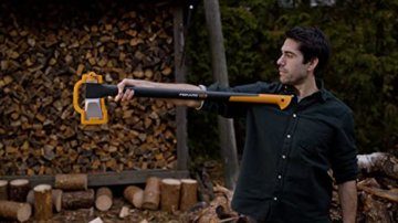 Fiskars Spaltaxt, Inklusive Klingen- und Transportschutz, Länge: 96 cm, Antihaftbeschichtet, Hochwertige Stahl-Klinge/Glasfaserverstärkter Kunststoff-Stiel, Schwarz/Orange, X27–XXL, 2,57 kg, 1015644 - 3