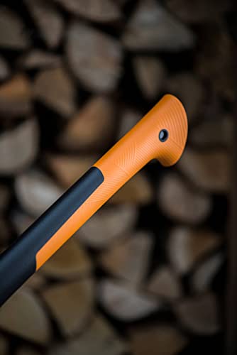 Fiskars Spaltaxt, Inklusive Klingen- und Transportschutz, Länge: 96 cm, Antihaftbeschichtet, Hochwertige Stahl-Klinge/Glasfaserverstärkter Kunststoff-Stiel, Schwarz/Orange, X27–XXL, 2,57 kg, 1015644 - 4