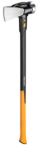 Fiskars Spaltaxt IsoCore XXL zum Spalten von Stammstücken oder zum Eintreiben von Keilen, Länge: 92 cm, Gewicht: 5,22 kg, Schwarz/Orange, 1020220 - 2
