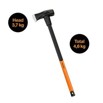 Fiskars Spalthammer (geschmiedet), 2 in 1: Axt und Hammer, Gewicht: 4,6 kg, Gehärtete Stahl-Klinge/Glasfaserverstärkter Kunststoff-Griff, Schwarz/Orange, X46, 1001705 - 5